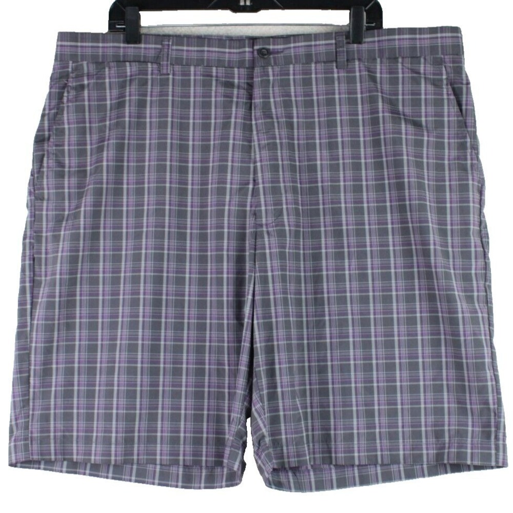 Ben Hogan Plaid Golf Shorts Mens 42 Gray Purple White Performance golfcore